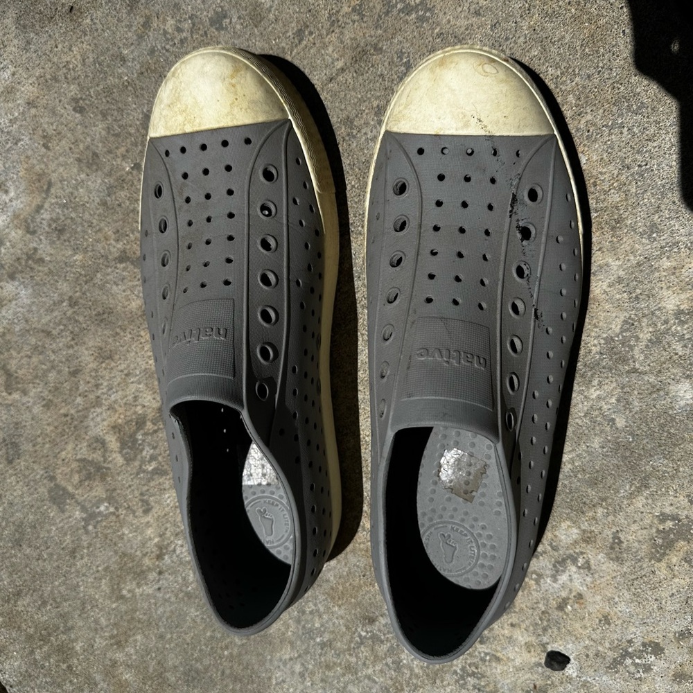 Native Men's Gray and Cream Slip-On Loafers